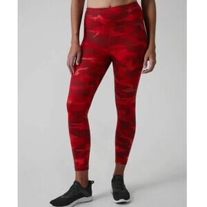 Athleta Elation Train Printed 7/8 Tights Leggings Camo Red Size Large